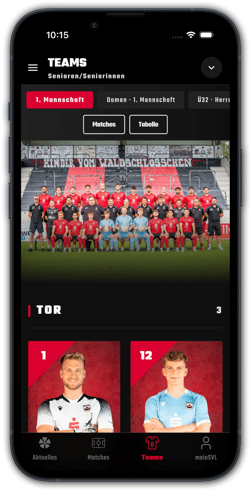 Teams & Kader in der SV-Lippstadt-08-App